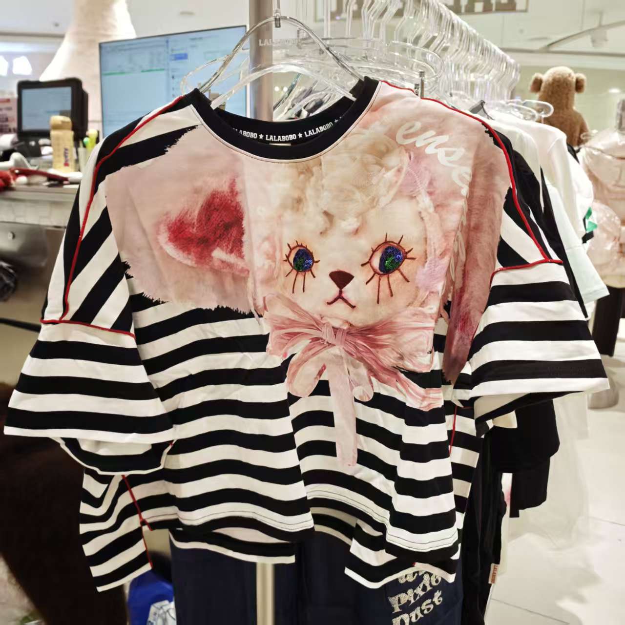 南京【微瑕不退不换】LABO魔咒精灵条纹短袖T恤L21B-WSDT32