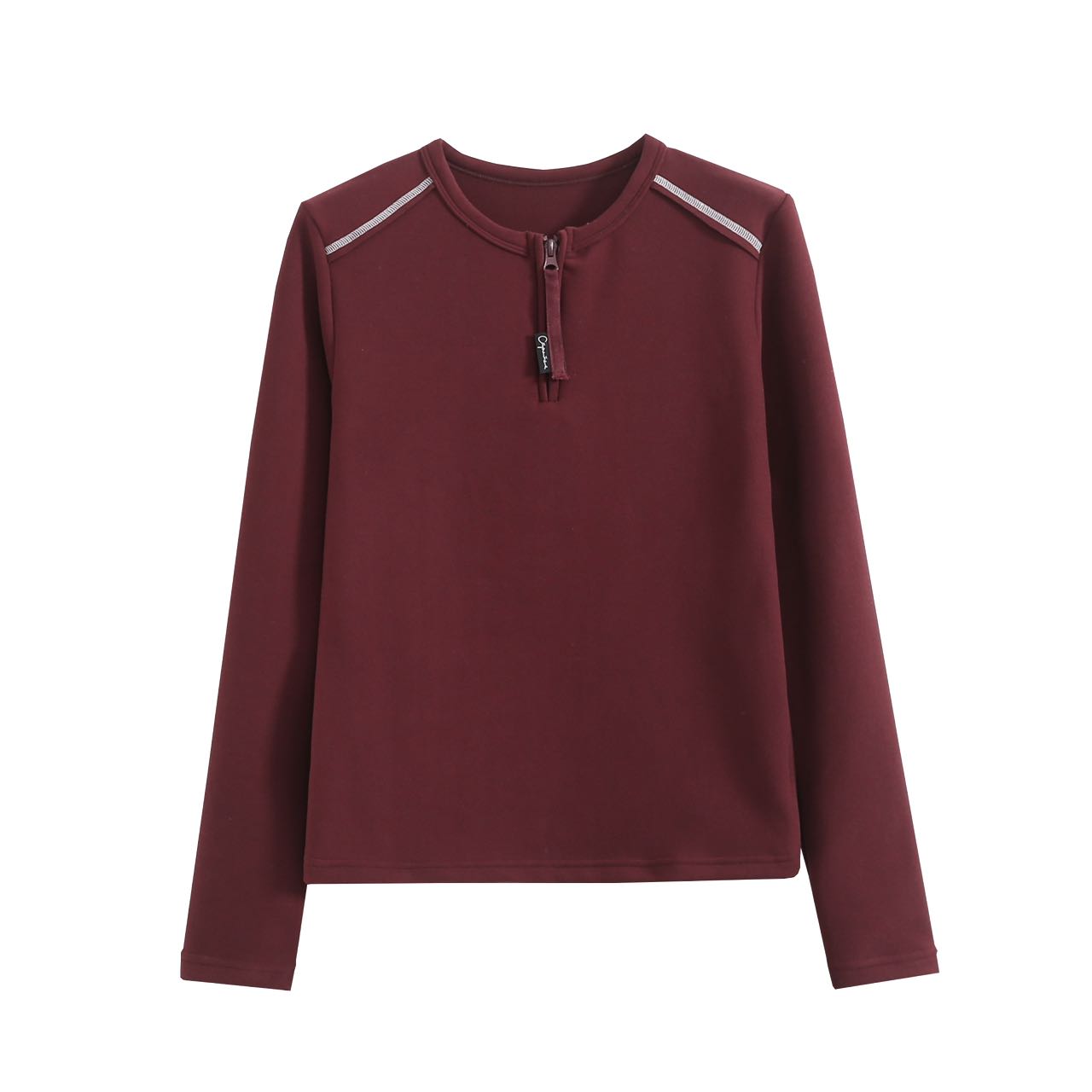 圆领新款半拉链保暖秋冬休闲纯色潮款外套百搭打底衫5717