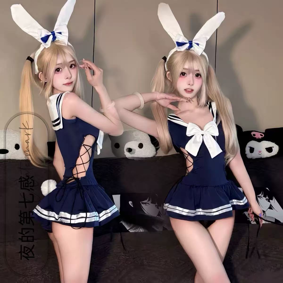 第七感：奶油陷阱！兔女郎紧身制服蝴蝶结绑带Lolita镂空动漫性感