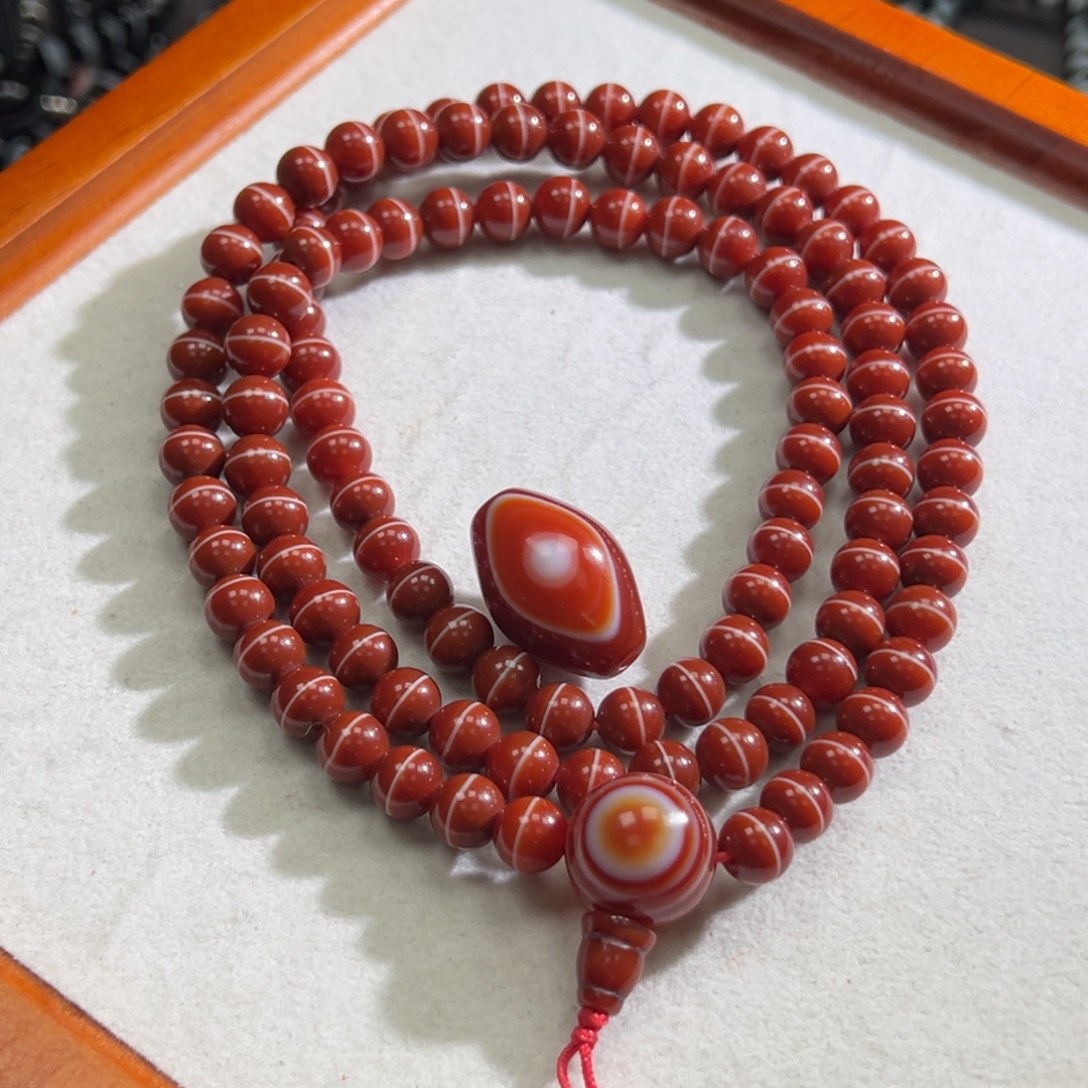 洞***拐玛瑙/玉髓合金手链