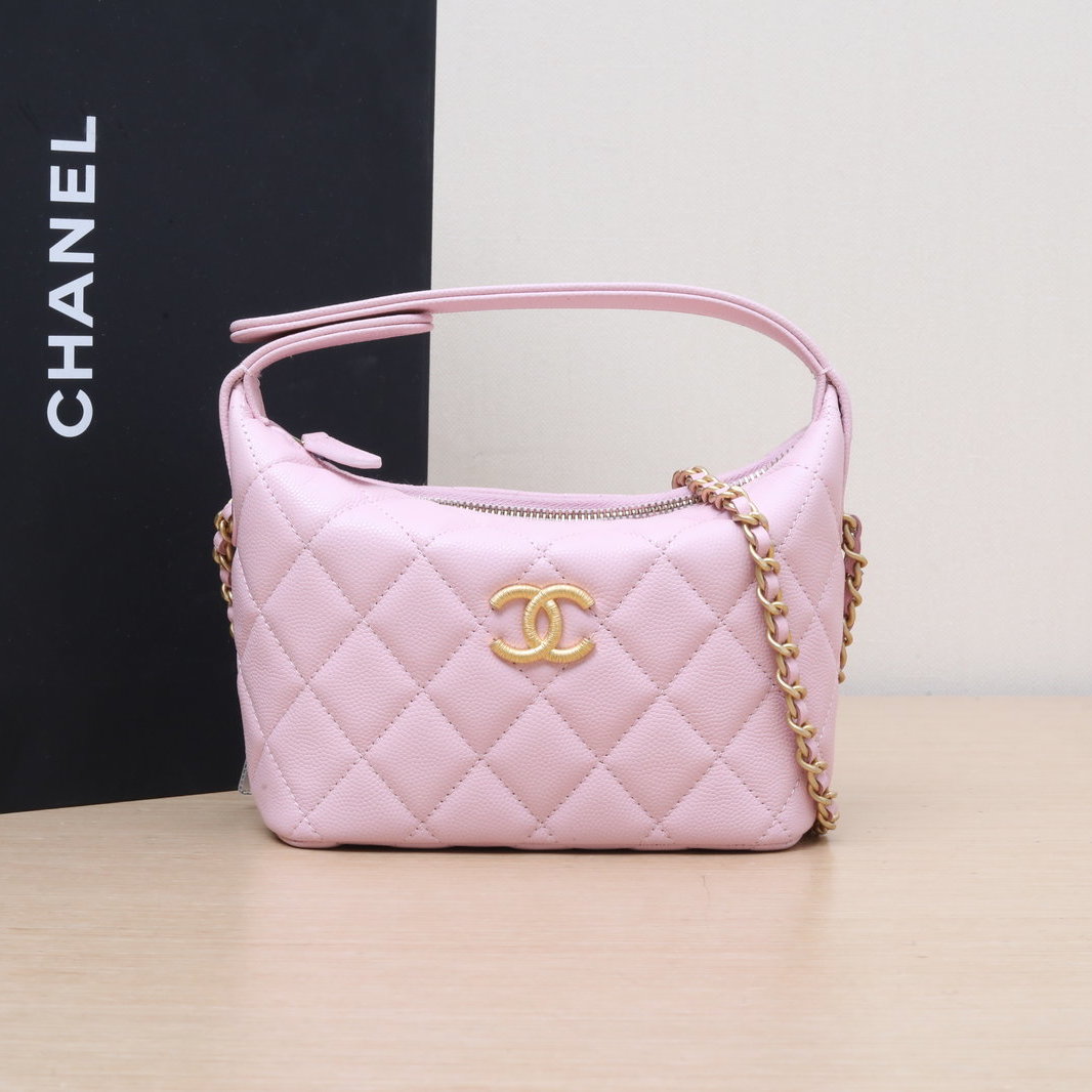 99新 Chanel/香奈儿 【双双活动】嬉皮饭盒包 25P 粉色 镭射标 