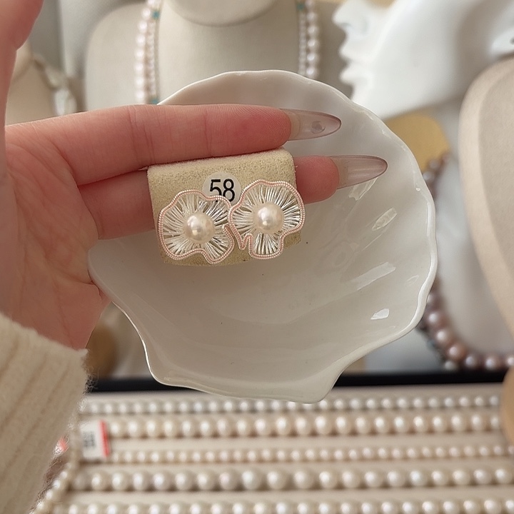 银S925镶嵌海水珍珠耳饰2号