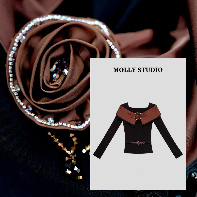 【简约女主】Molly显瘦洋气优雅2026款春款内搭针织衫上衣 M2610098