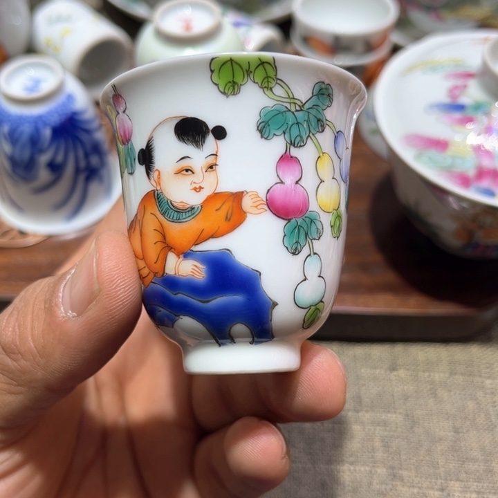 纯手绘精品盖碗杯