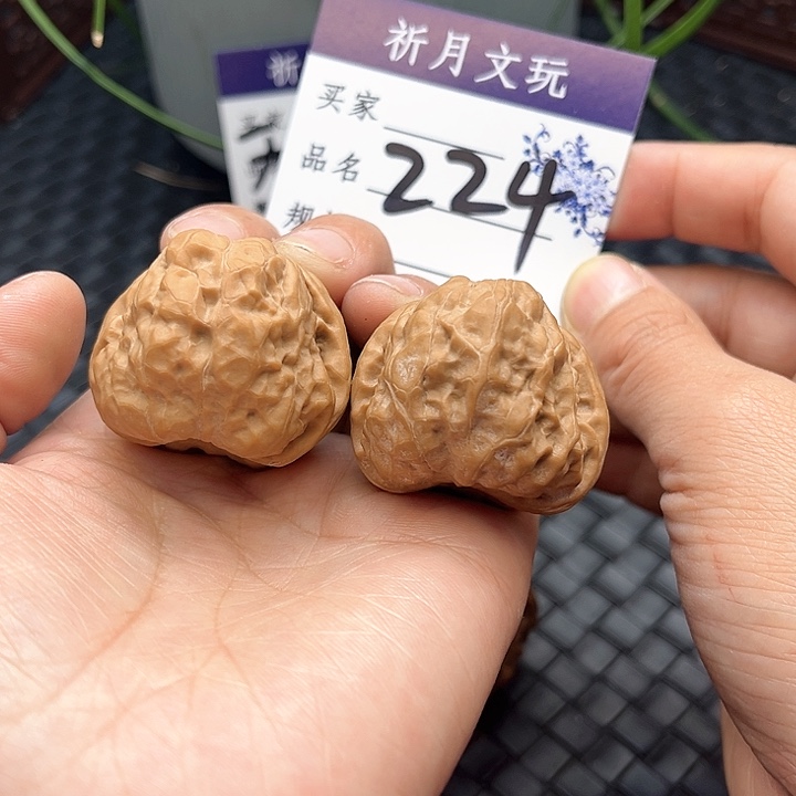 文玩核桃把件蛤蟆头36全品