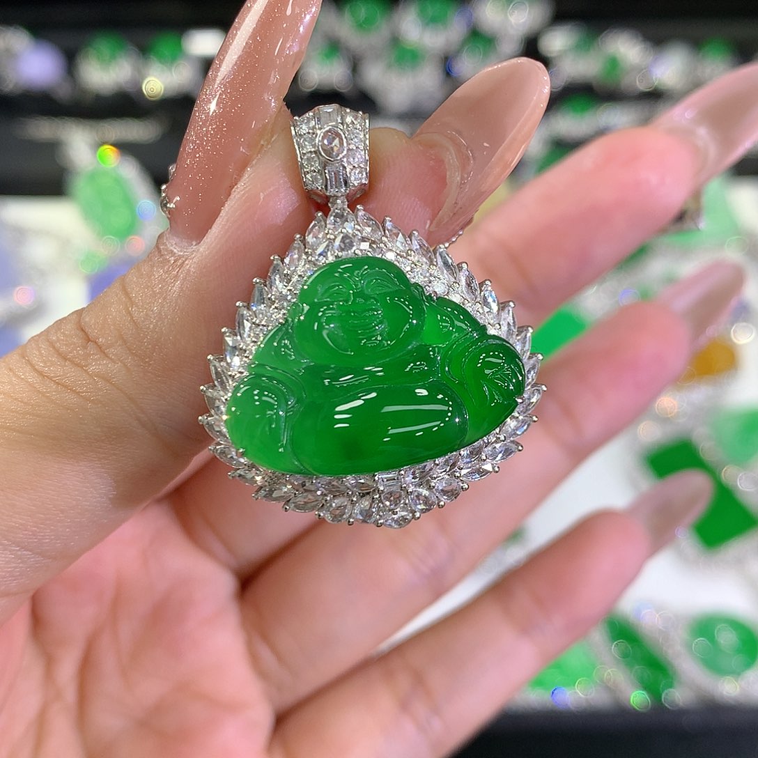 翡翠颈饰18K金镶嵌12112211