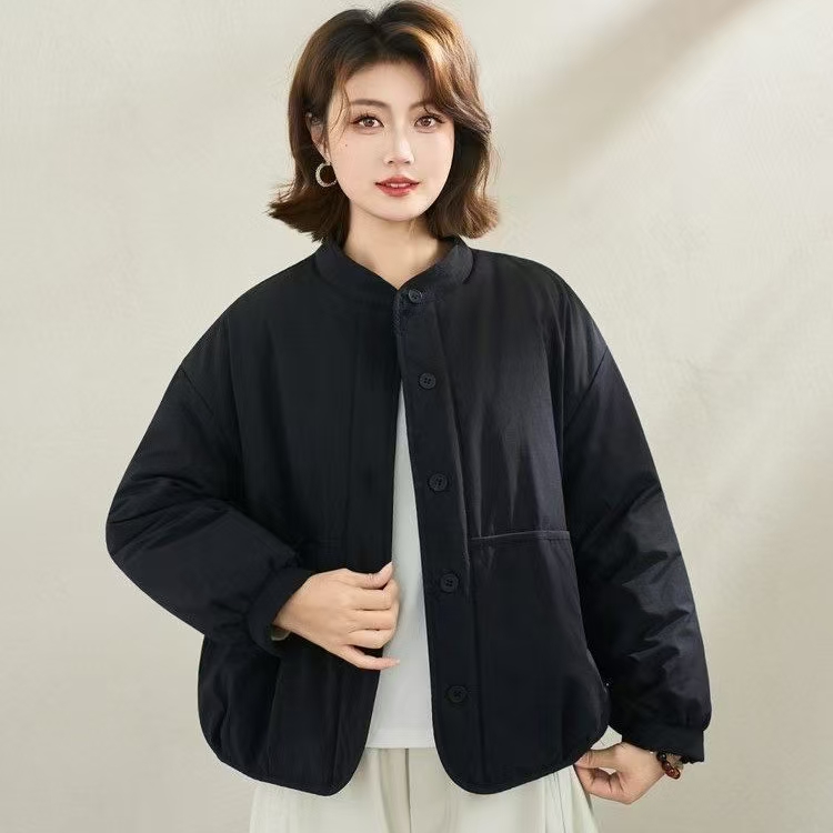 冬季夹棉棉衣休闲百搭立领棒球服棉袄女宽松棉衣