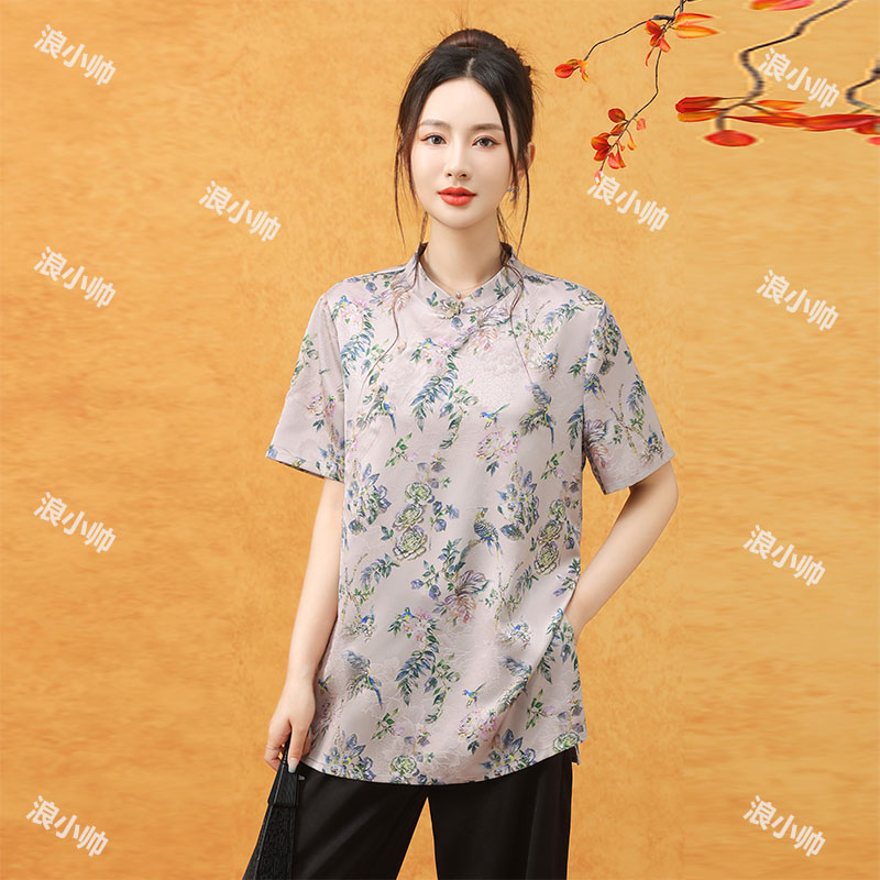 2223【俏立枝头】时尚气质夏季透气国风小衫