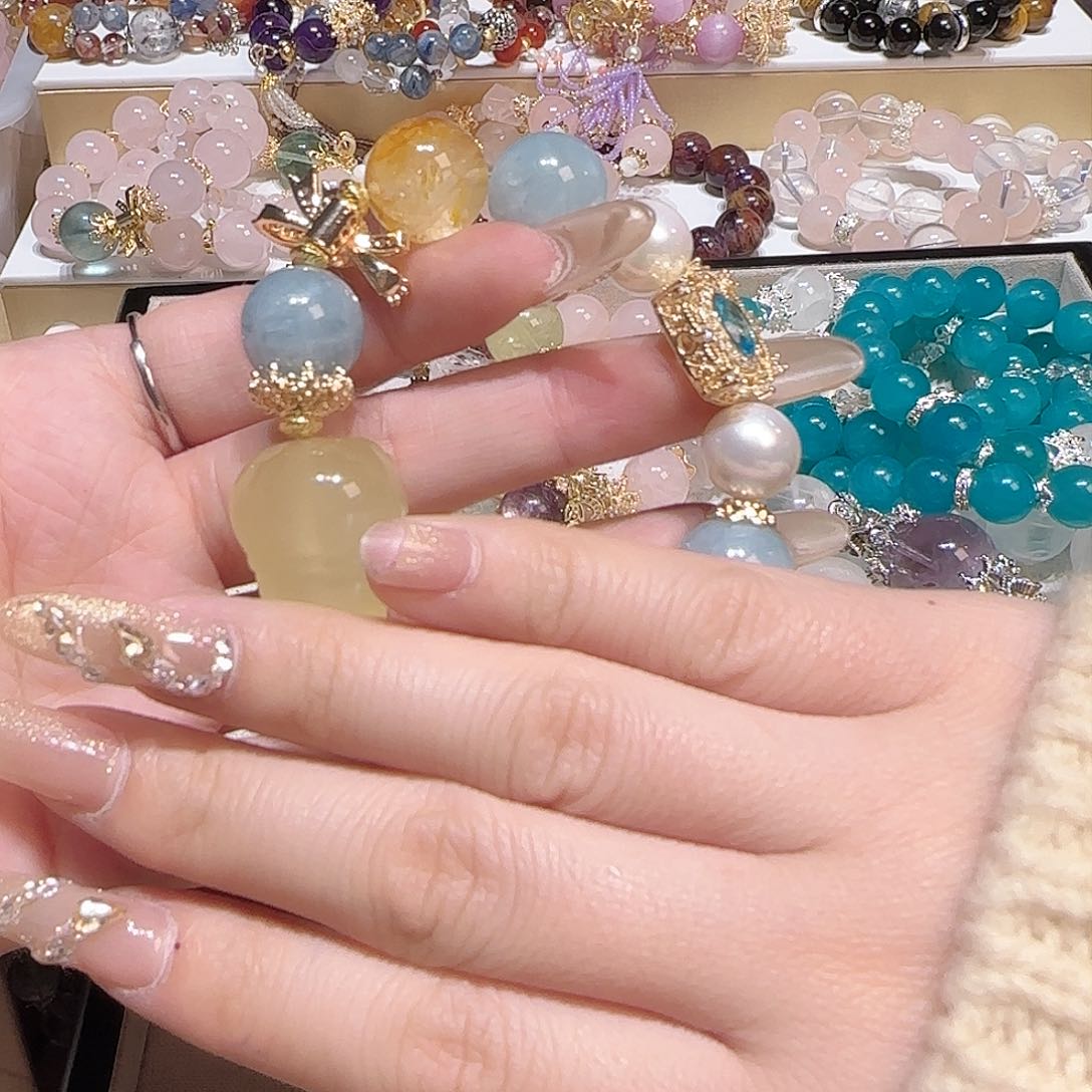 水晶手链未镶嵌石**豆八