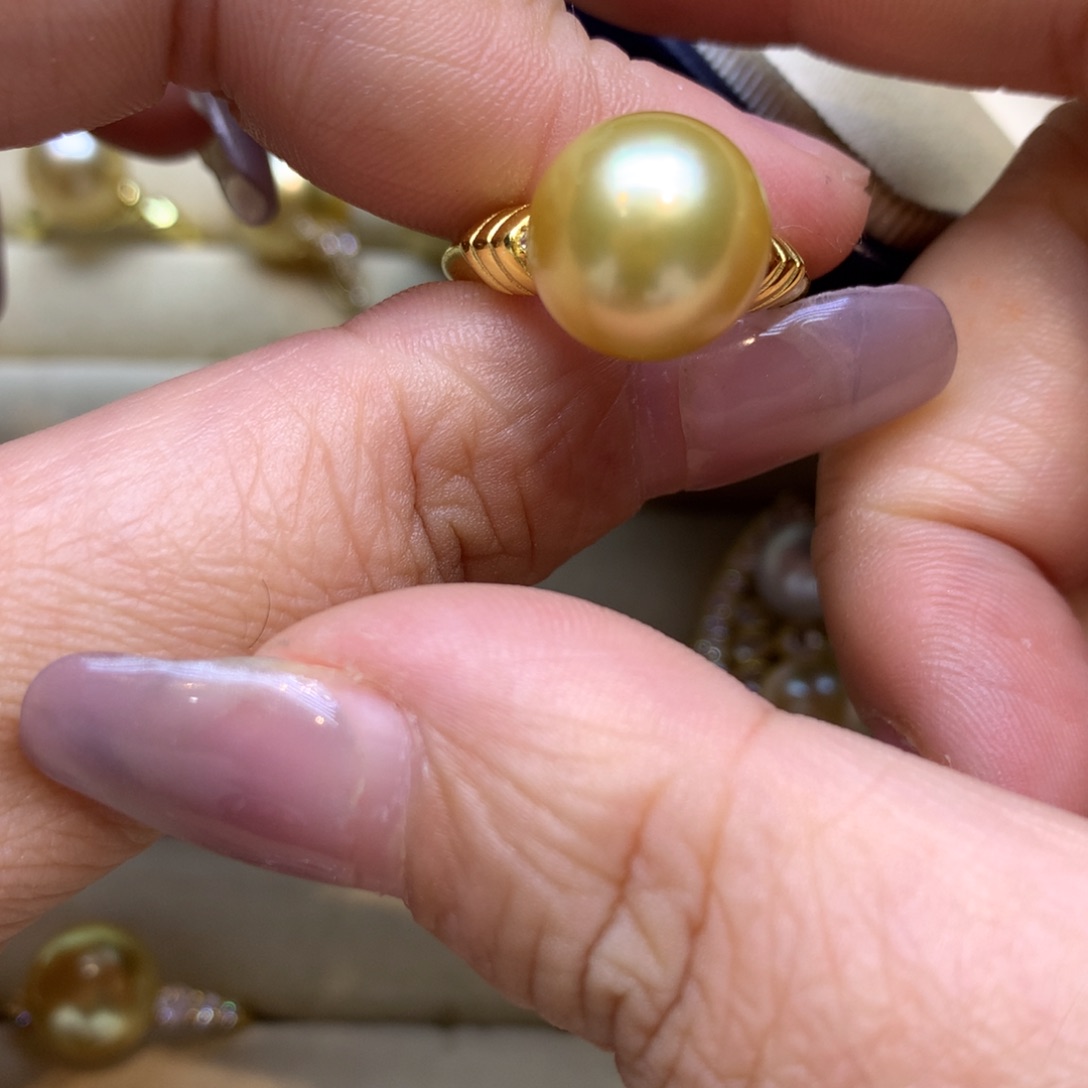 银S925镶嵌戒指海水珍珠