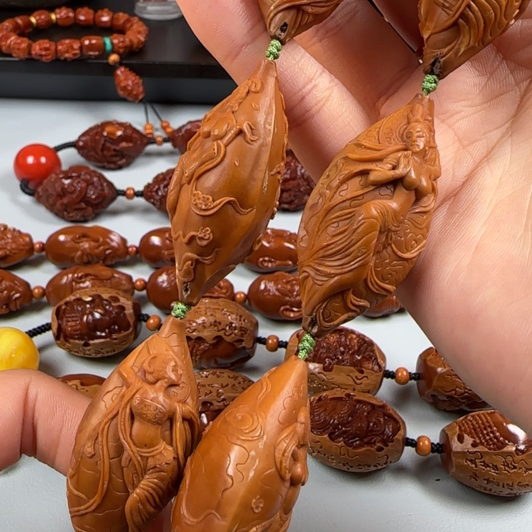 橄榄核手串/手链尺寸2.1水晶核飞天美女手持