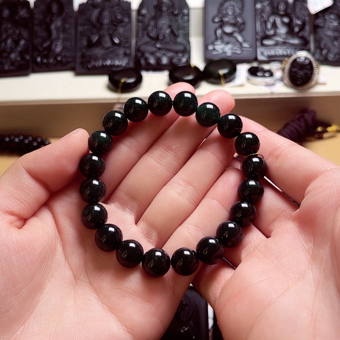 翡翠未镶嵌手链天然缅料A货卡10手串A299