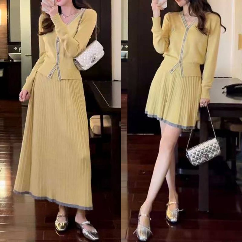 【mimius】U miu系千金减龄洋气小香风开衫+长半裙+短半裙 WG08147