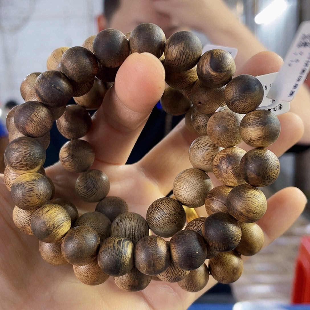 沉香手串棋楠圆珠单圈9克多样性发一