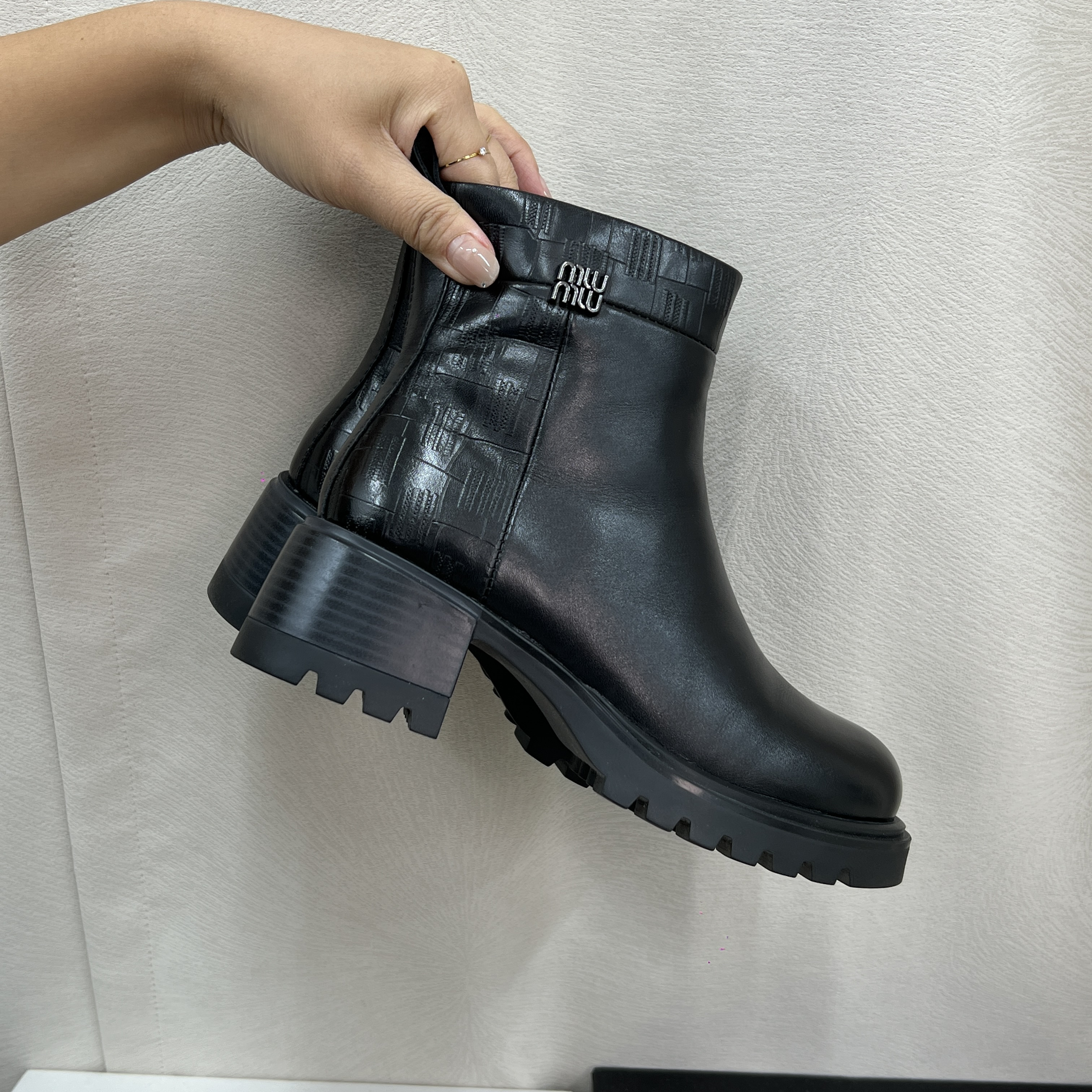 【WENJI】25ss｜时尚新款马丁靴时装靴短靴黑色冬季休闲女鞋筒靴粗跟