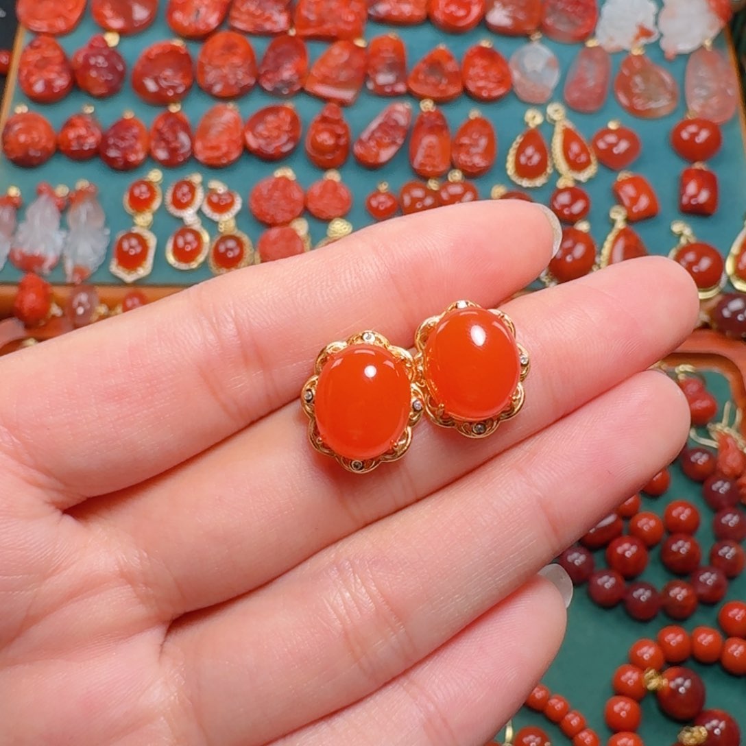 南红玛瑙南红银S925镶嵌