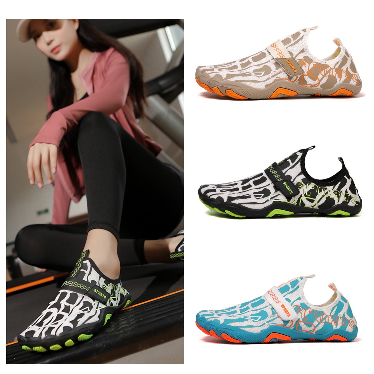 男女室内健身跨境情侣五指鞋软底瑜伽轻便深蹲减震速干扭转透气鞋