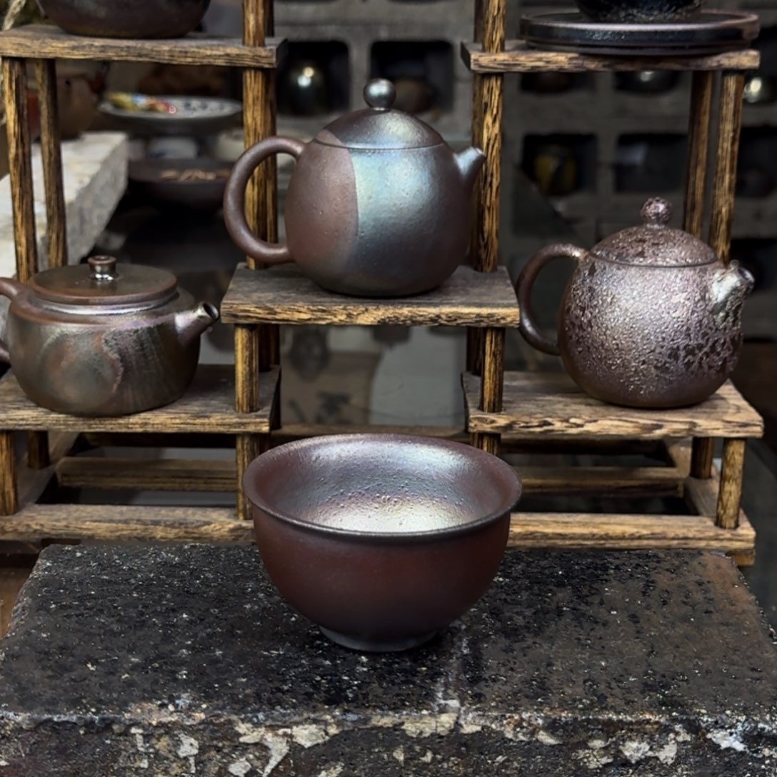 建水紫陶紫泥柴烧茶具