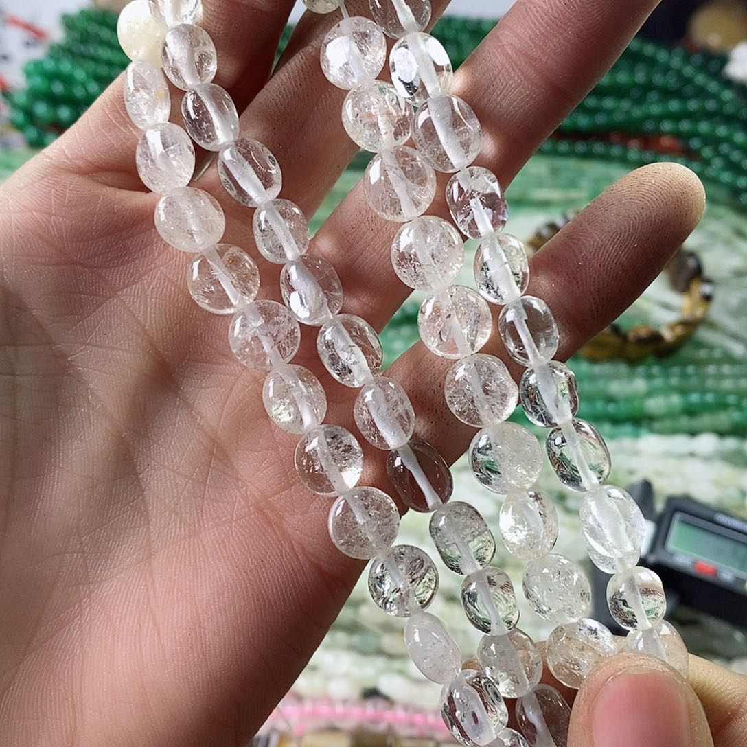 玛瑙/玉髓珠宝半成品合金两条打包白水晶D483