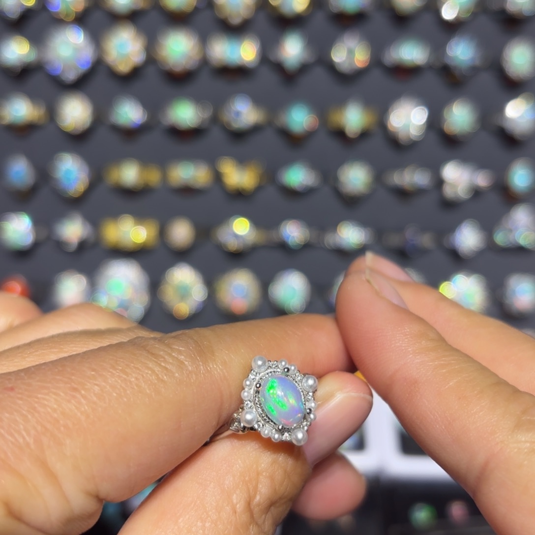 欧泊银S925镶嵌戒指