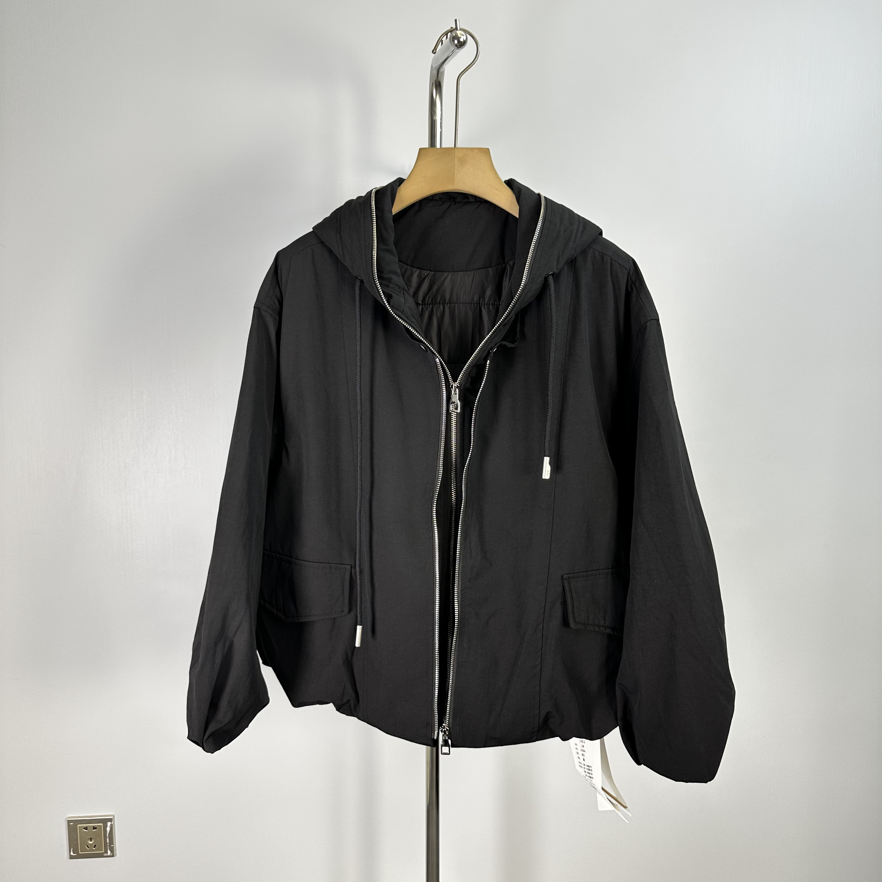 886双拉链假两件加棉外套时尚潮流百搭休闲小众情侣棉衣