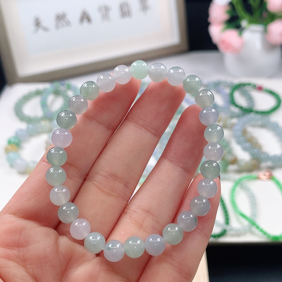 翡翠未镶嵌手链手链6.5mm
