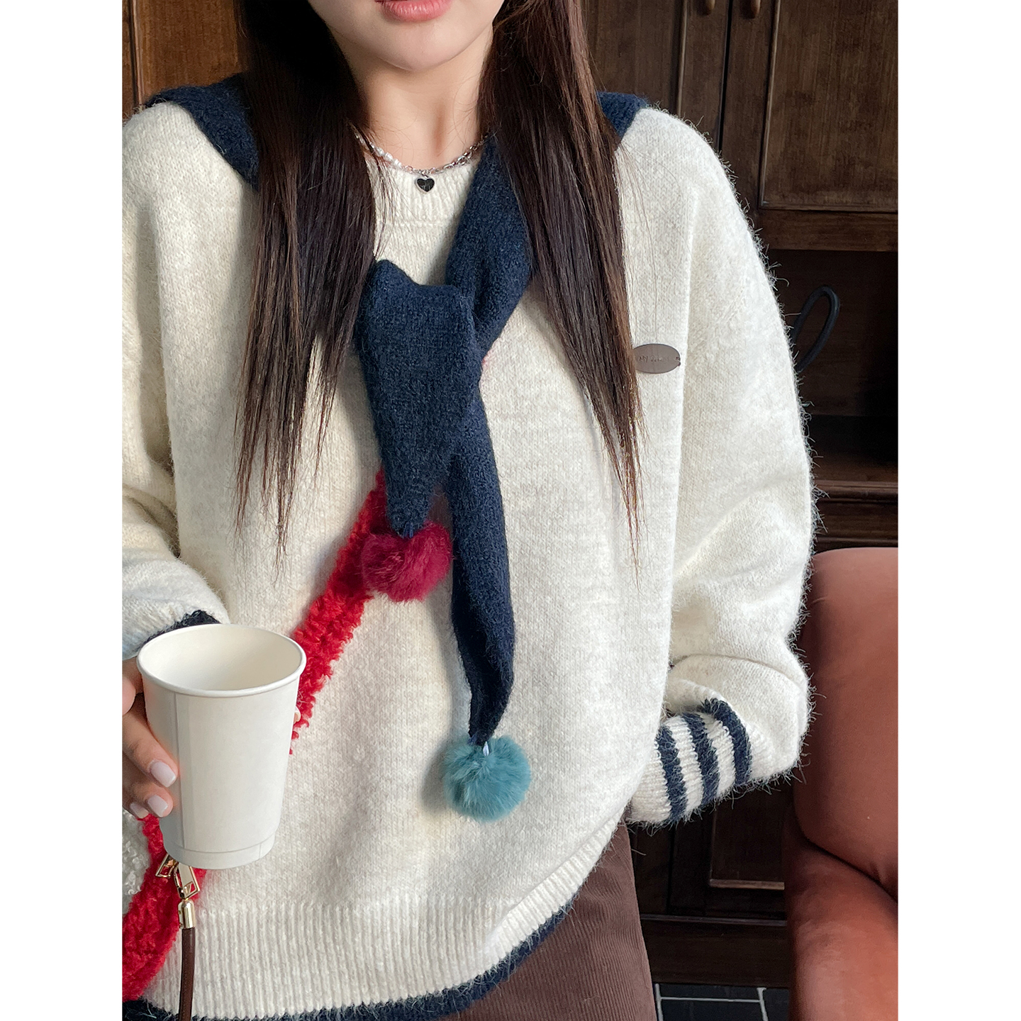 秋冬季韩系氛围感穿搭慵懒高级感毛衣大码女装巨好看减龄显瘦上衣