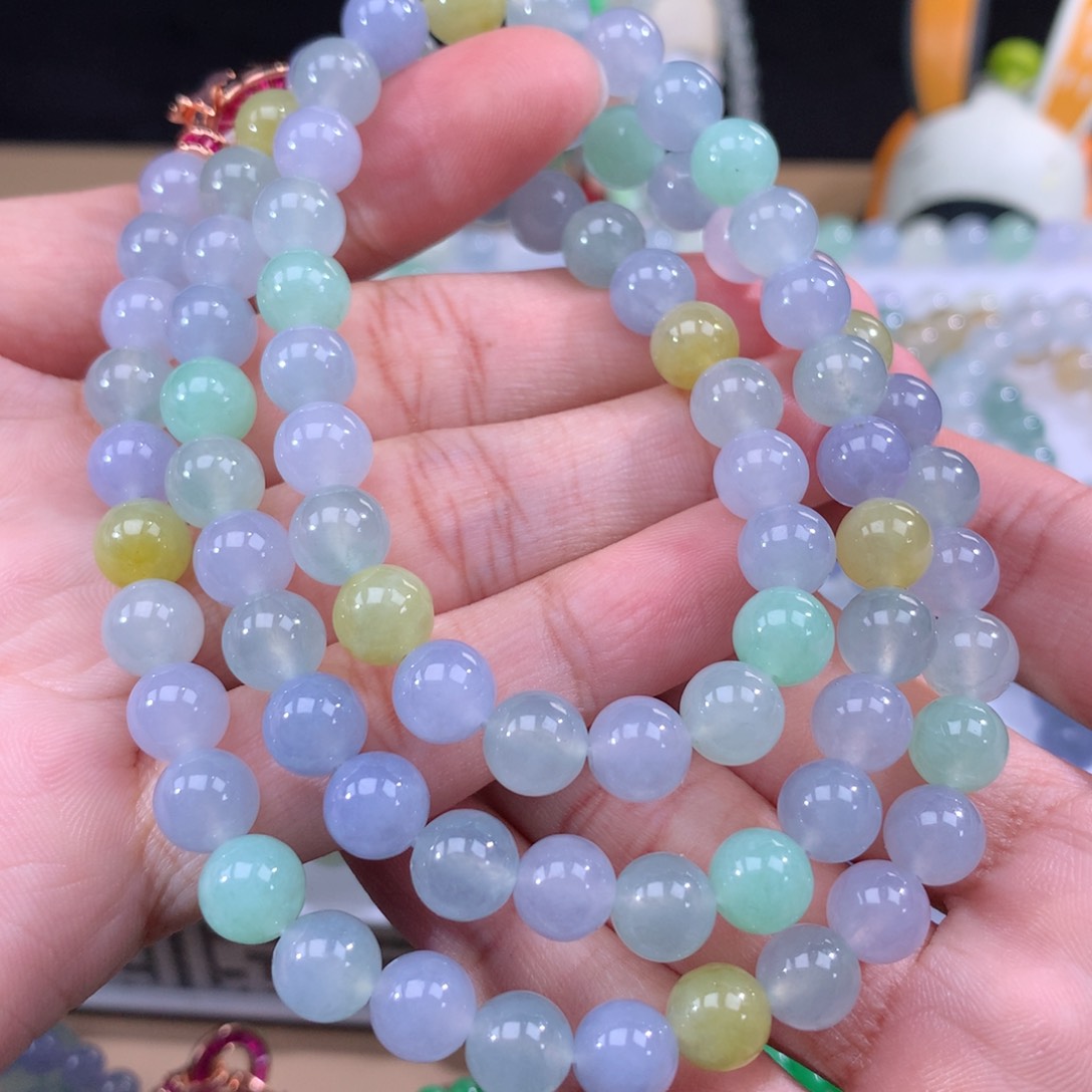 翡翠手链未镶嵌卡8m m