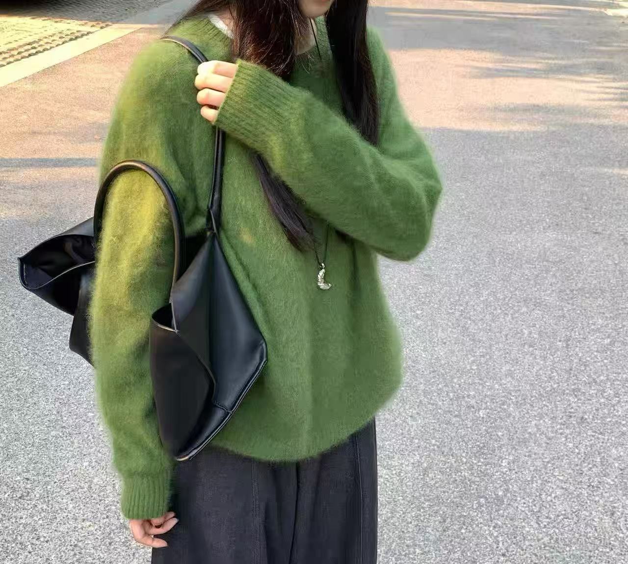 七言家轻奢拉绒！#森绿羊毛羊绒无缝一体绒感软糯毛衣