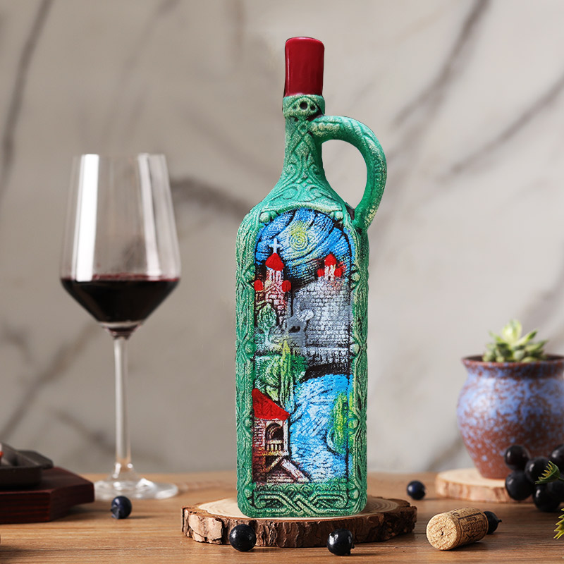 【格鲁吉亚原瓶进口】维尔兹萨别拉维陶罐干红葡萄酒12.5度1L