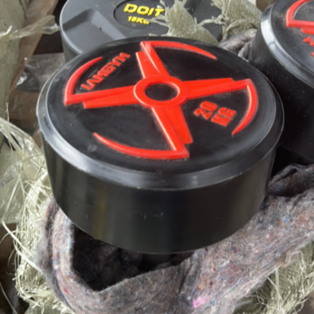 包胶铸铁哑铃20kg一对