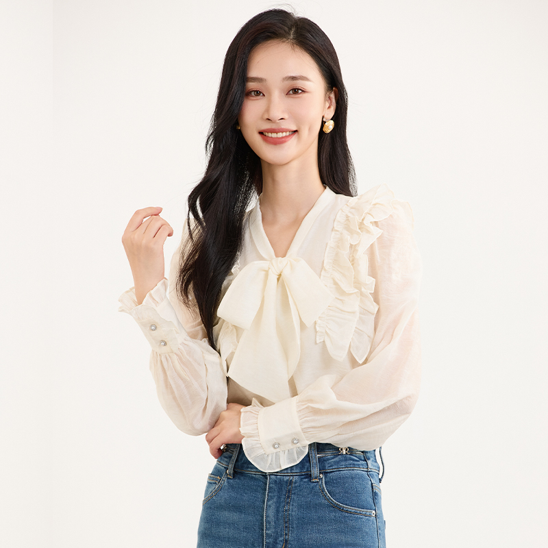 佳人苑雪纺衫女春季新款J412002