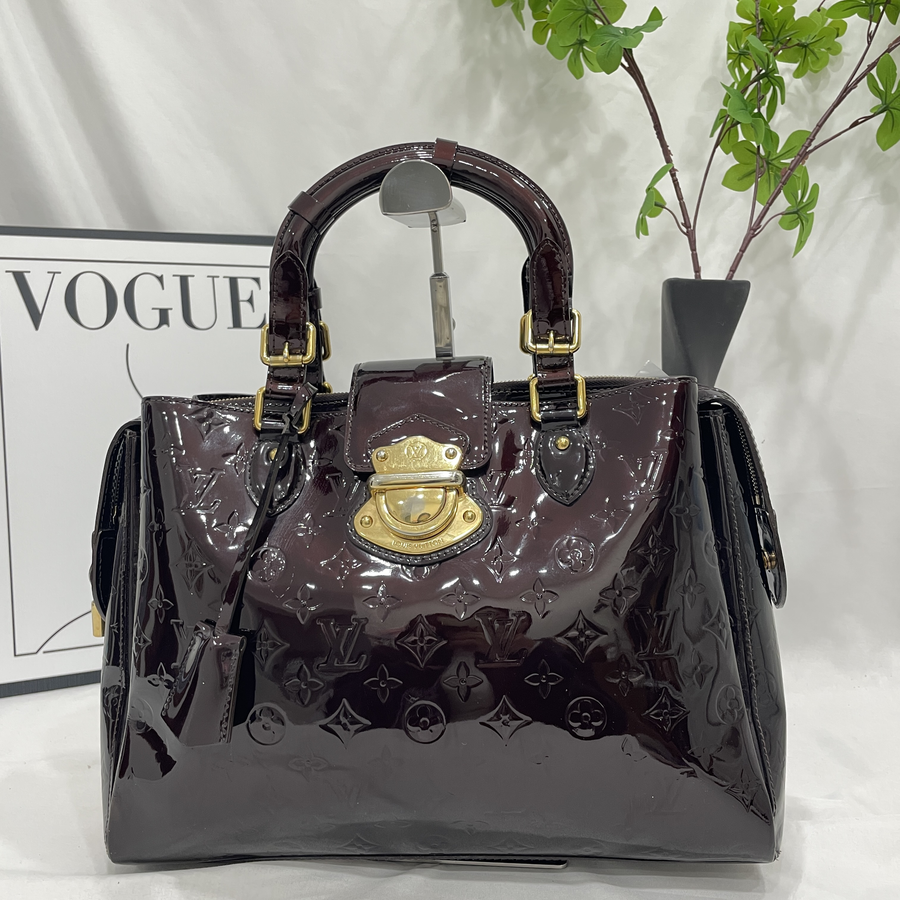 95新 LouisVuitton/路易威登 漆皮手提托特包/15306