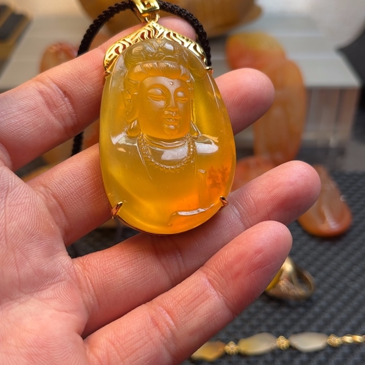 石英质玉颈饰银S925镀金镶嵌一****H