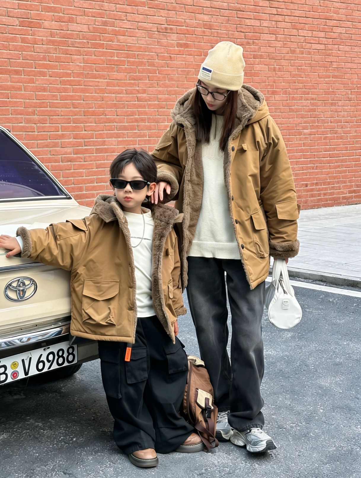 （现货现发）2025亲子款加绒加棉加厚派克棉服男女同款保暖连帽派克