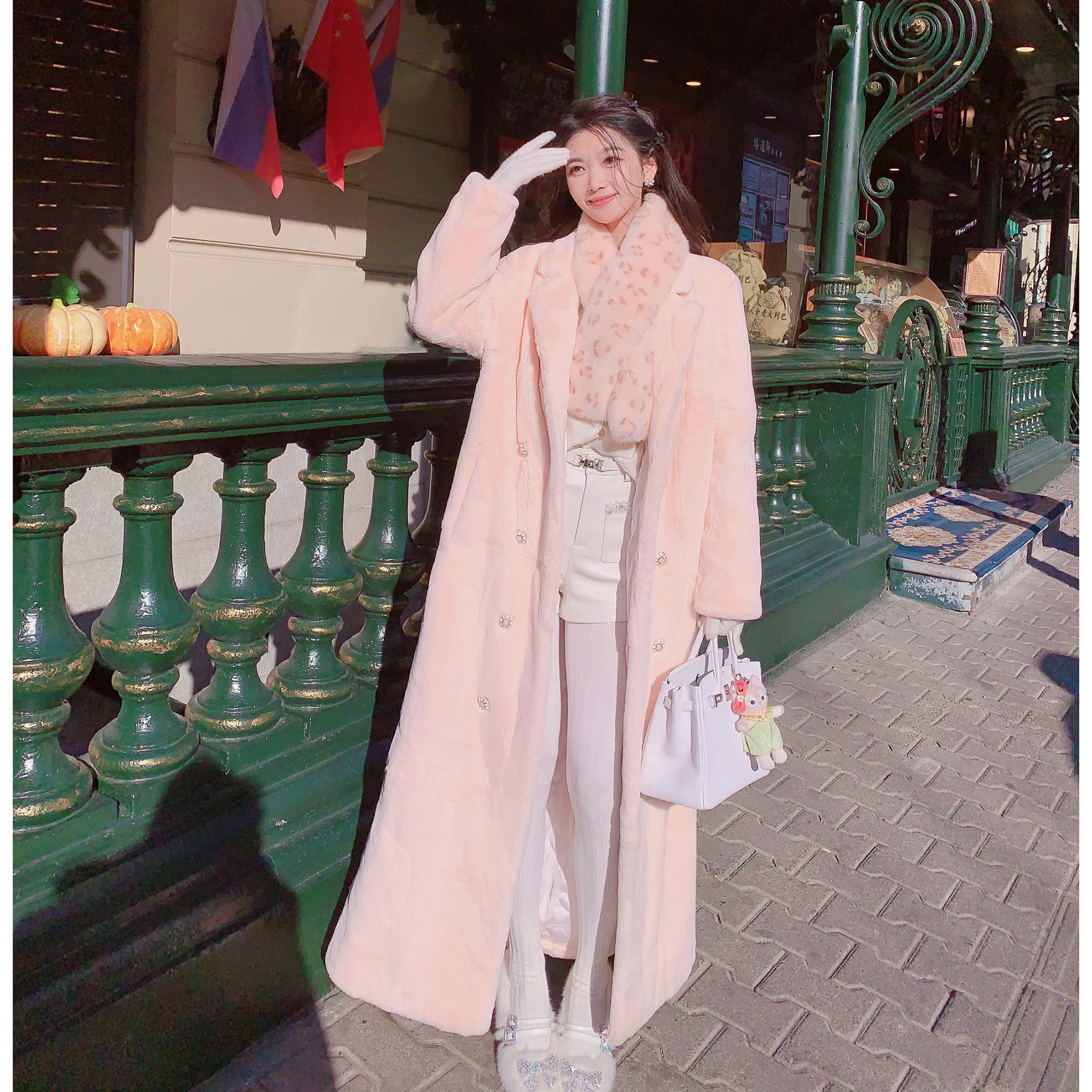 MissLuxury【保命兔兔】进口獭兔毛皮草大衣女冬季超长保暖外套