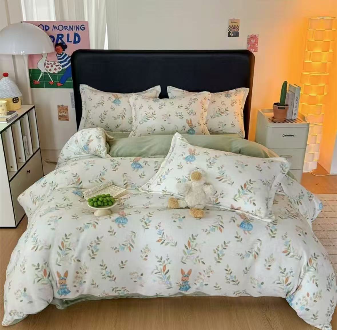 【明珠家纺】新款加厚保暖卡通牛奶绒四件套