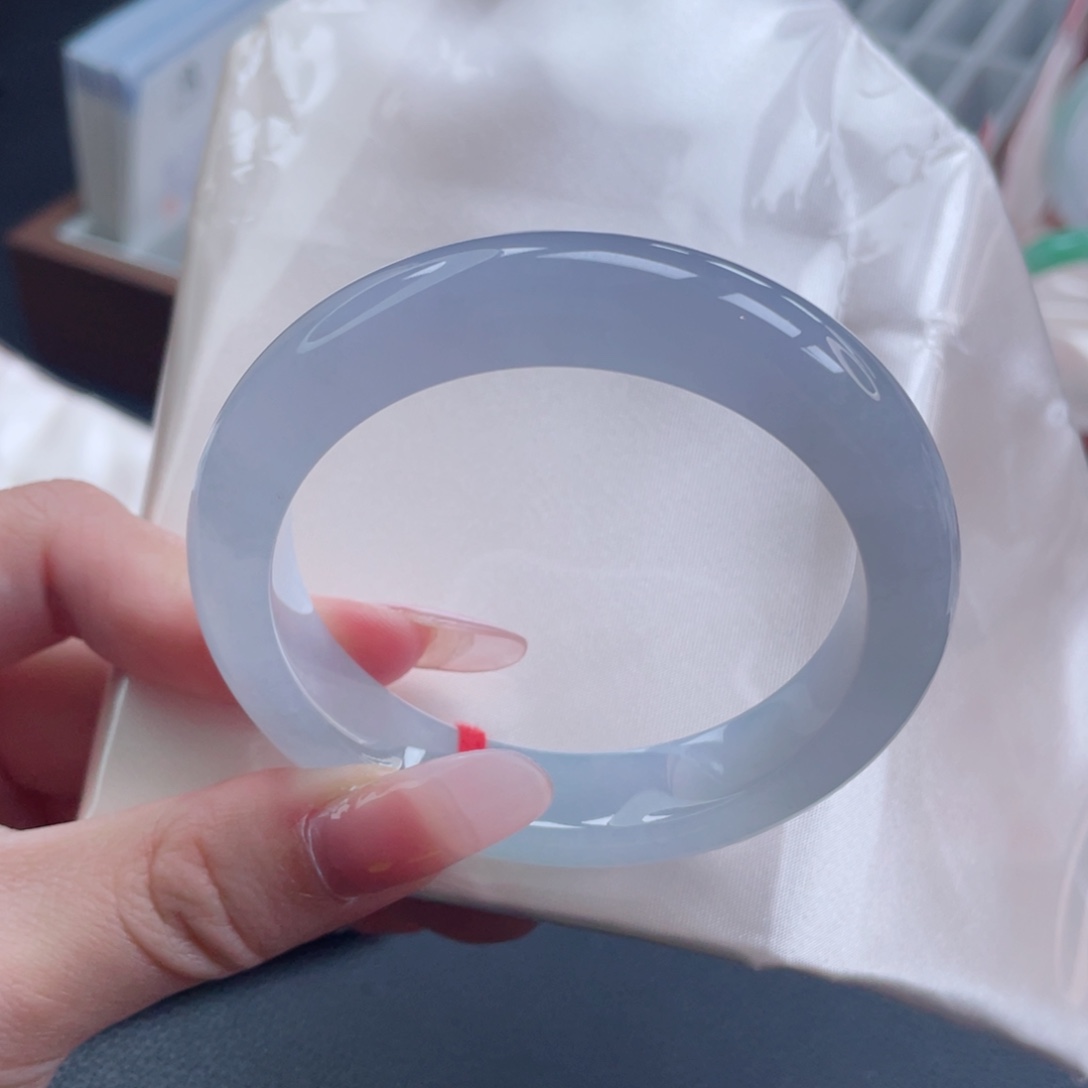 未镶嵌手镯翡翠55.3冰紫月光镯 女神级 小万战斗机 29号