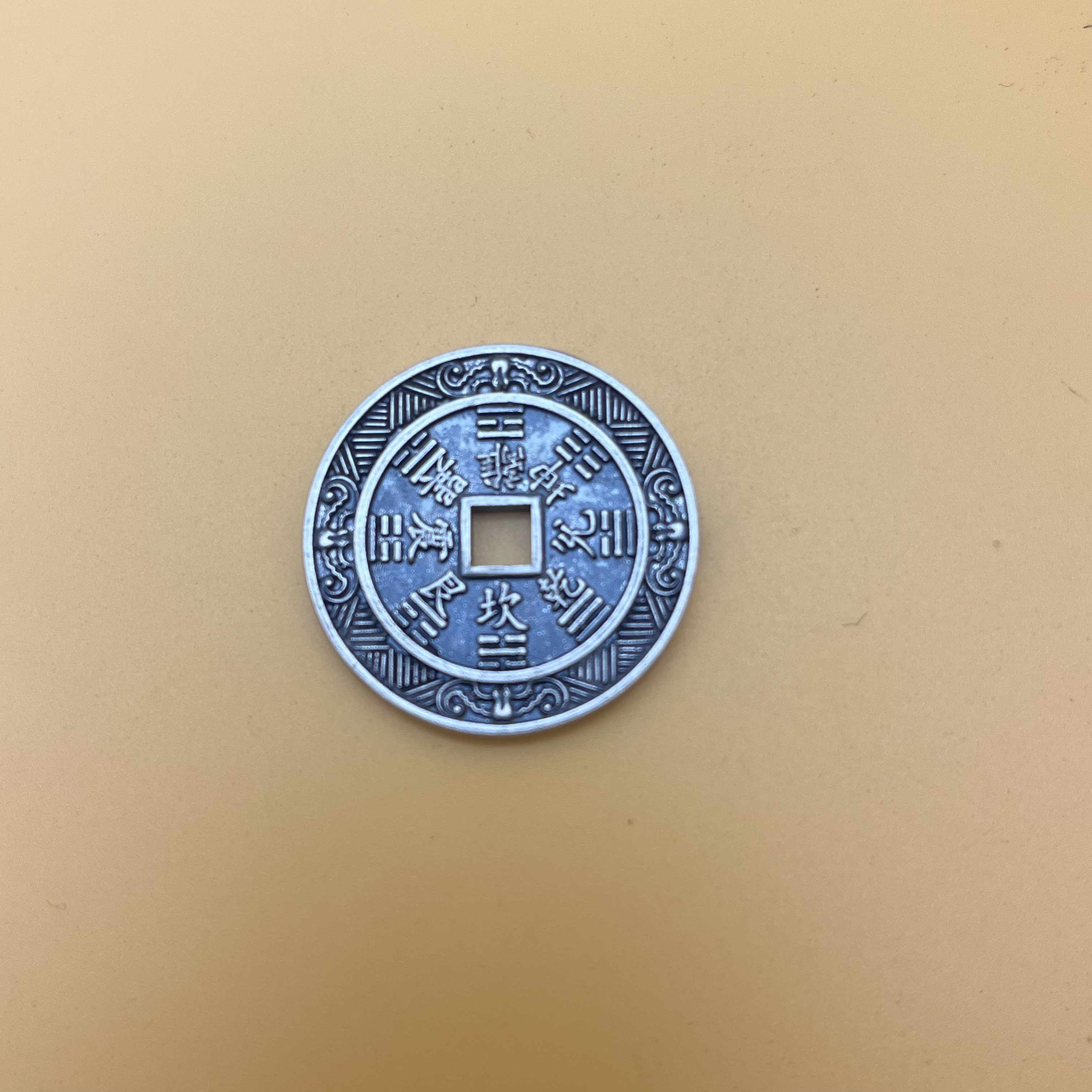足银银制品 足银999山鬼花钱吊坠 复古亮面古法工艺 11.8克