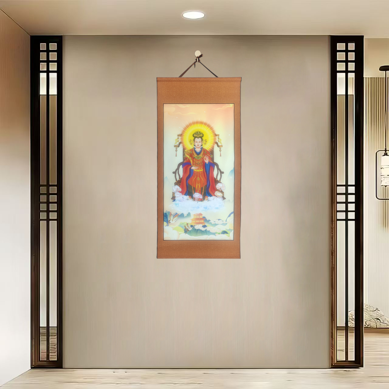 【40-527王母】40x85cm现代简约挂轴装饰画办公室家居装饰画