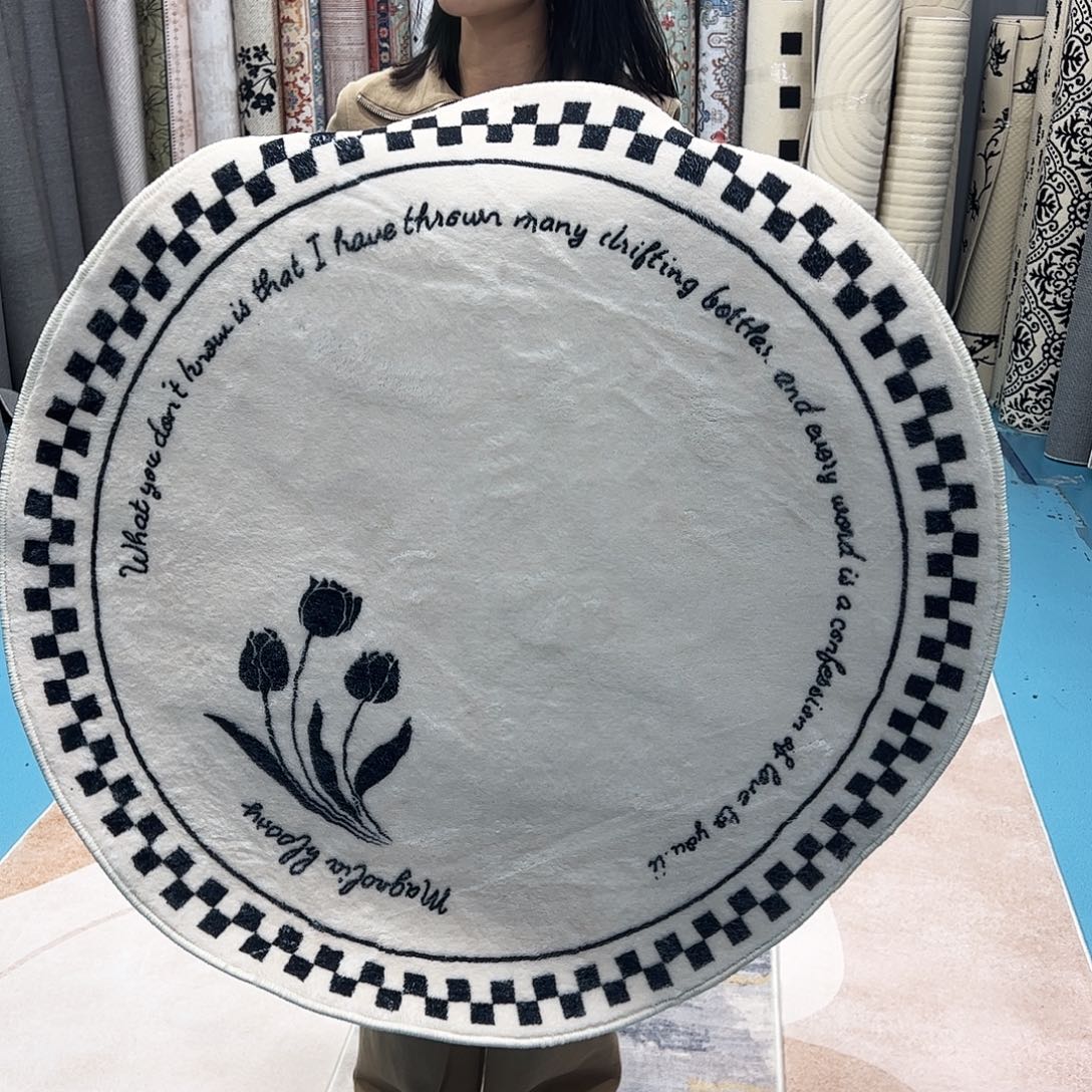 混纺棉布底仿羊绒直径一米圆全新特价尺寸误差正负1-3厘米