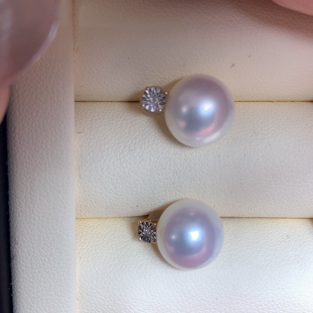 海水珍珠耳饰18K金镶嵌