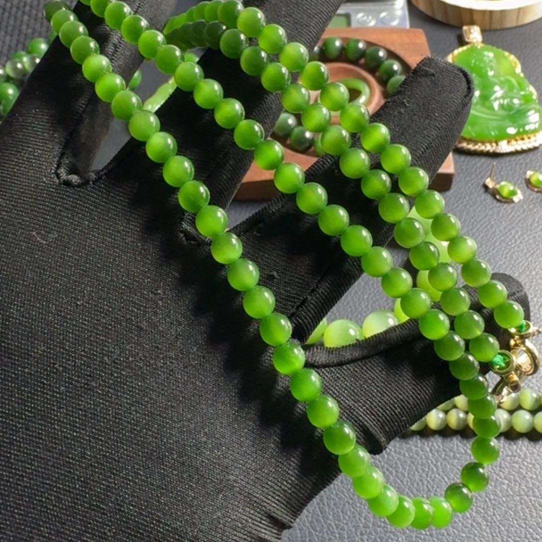 和田玉（碧玉）手串未镶嵌伯***郎