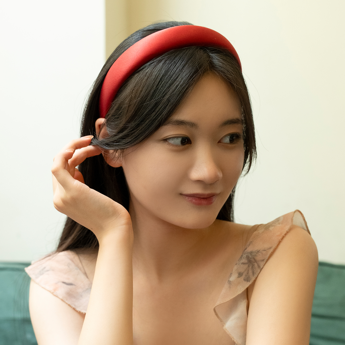 30姆米重磅真丝桑蚕丝头箍加高加宽颅顶缎面头箍气质头饰轻奢发饰