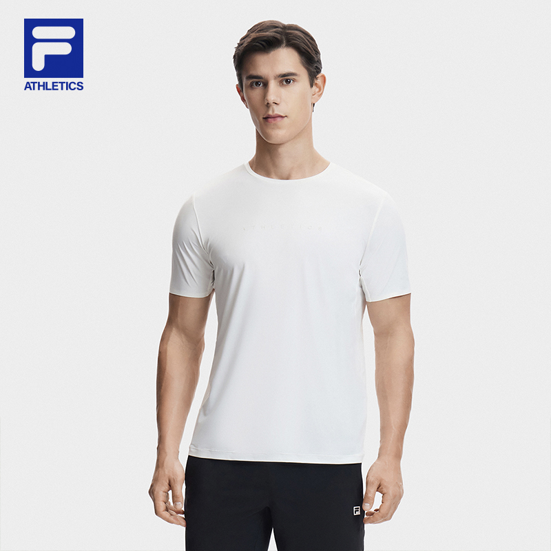 【早春内搭】FILA斐乐25年新款男款运动简约纯色短袖T恤A11M421119F