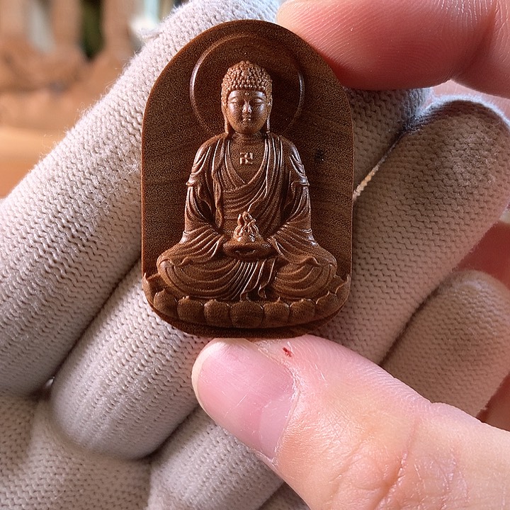 檀香木无事牌释迦摩尼无事牌福利款