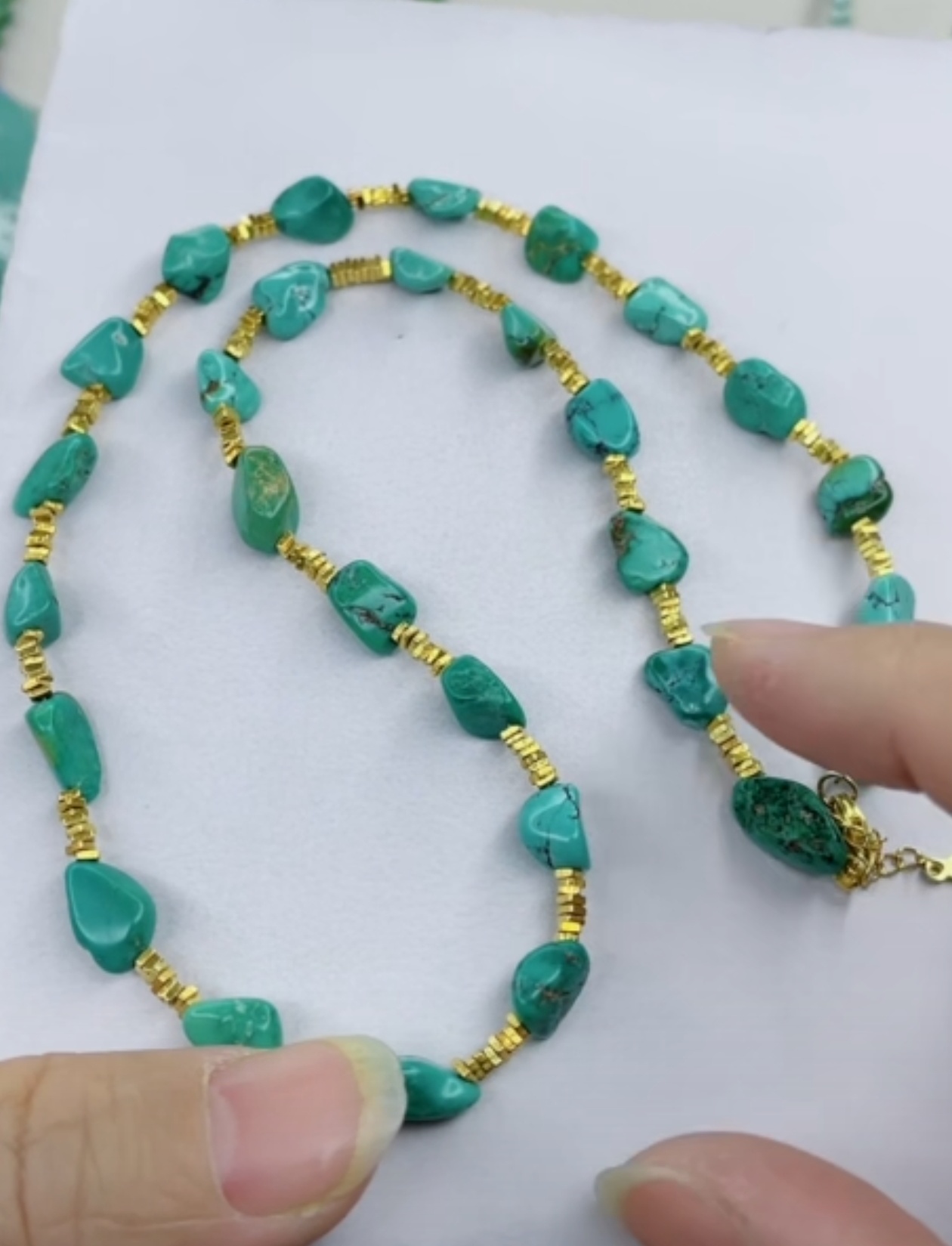 天然原矿绿松石锁骨链