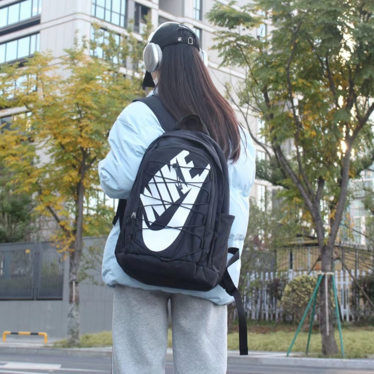 NIKE/耐克【开学季】书包绑带大Logo背包双肩包 黑色 DV1296010