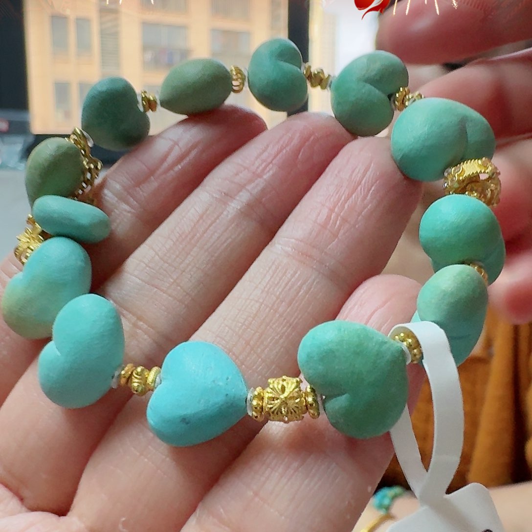绿松石珠宝奇石18K金镶嵌