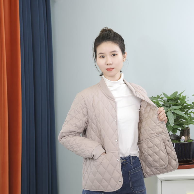 外套棉服保暖休闲秋冬韩版百搭女修身冬季纯色加厚棒球领女装